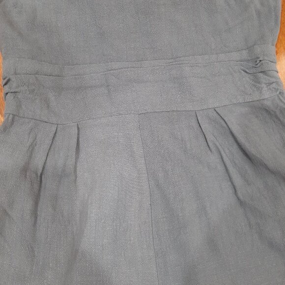 Vintage linen asymmetrical strap quiet luxury romper - Picture 5 of 11